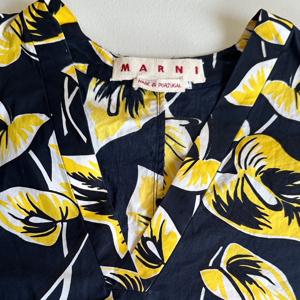 Marni blue and Yellow Boxy Button Down Shirt - Picture 5 of 7
